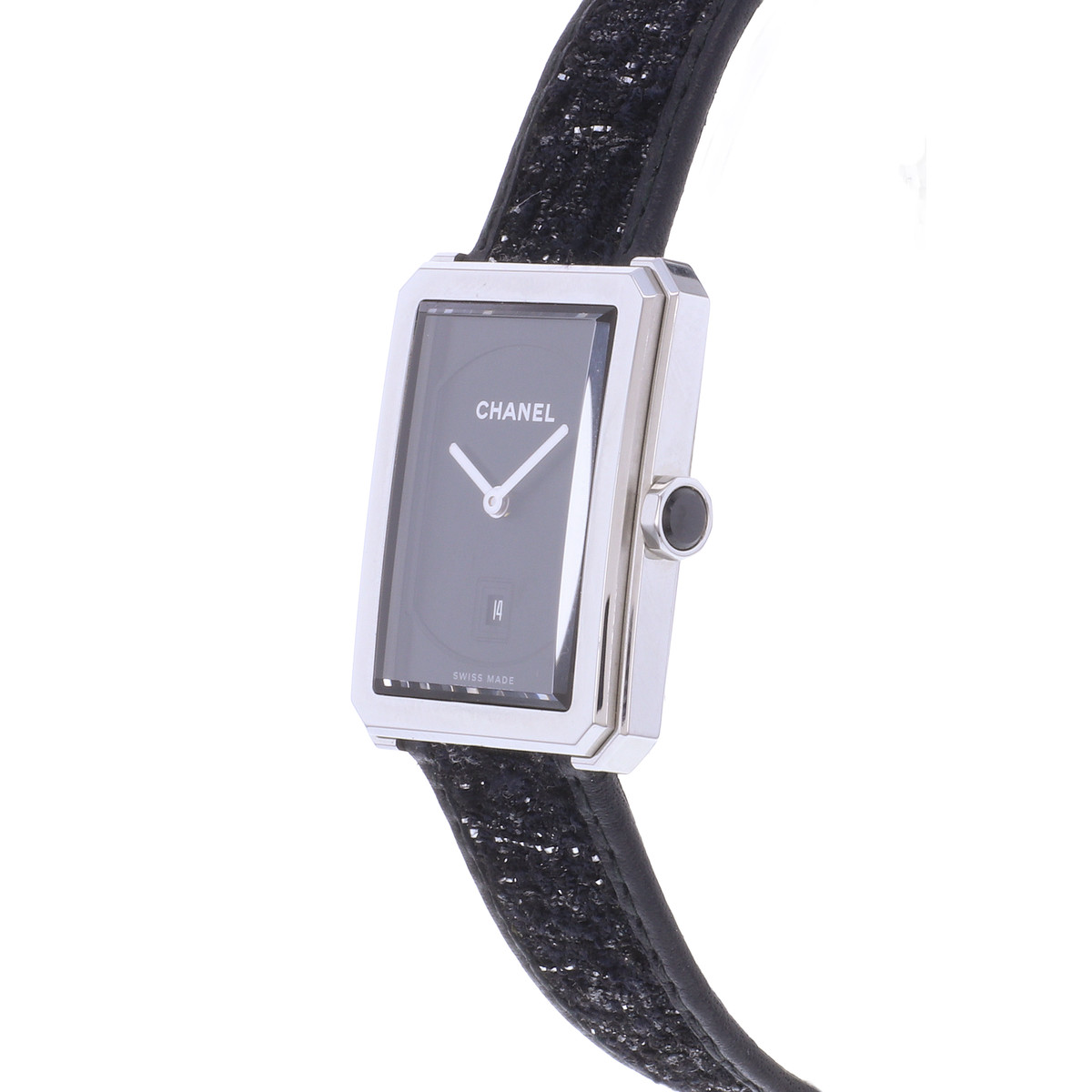 Montre d'occasion CHANEL Boy-Friend Moyen Modèle femme quartz bracelet cuir d'origine - vue D2