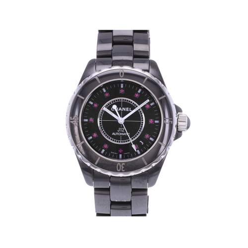 Montre d'occasion CHANEL J12 38 mm Rubis femme automatique bracelet céramique