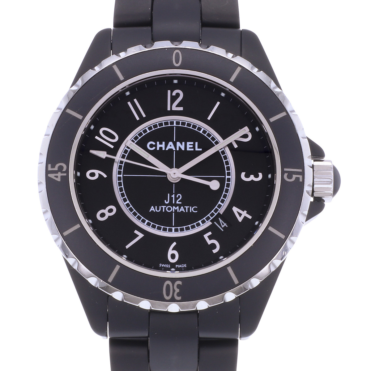 Montre d'occasion CHANEL J12 42 mm homme automatique bracelet céramique - vue D1