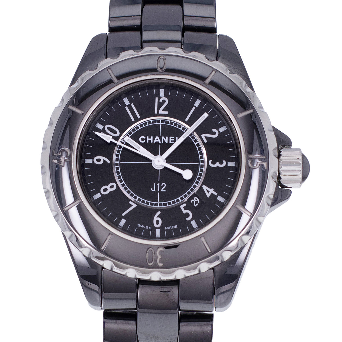 Montre d'occasion CHANEL J12 33 mm femme quartz bracelet céramique - vue D1