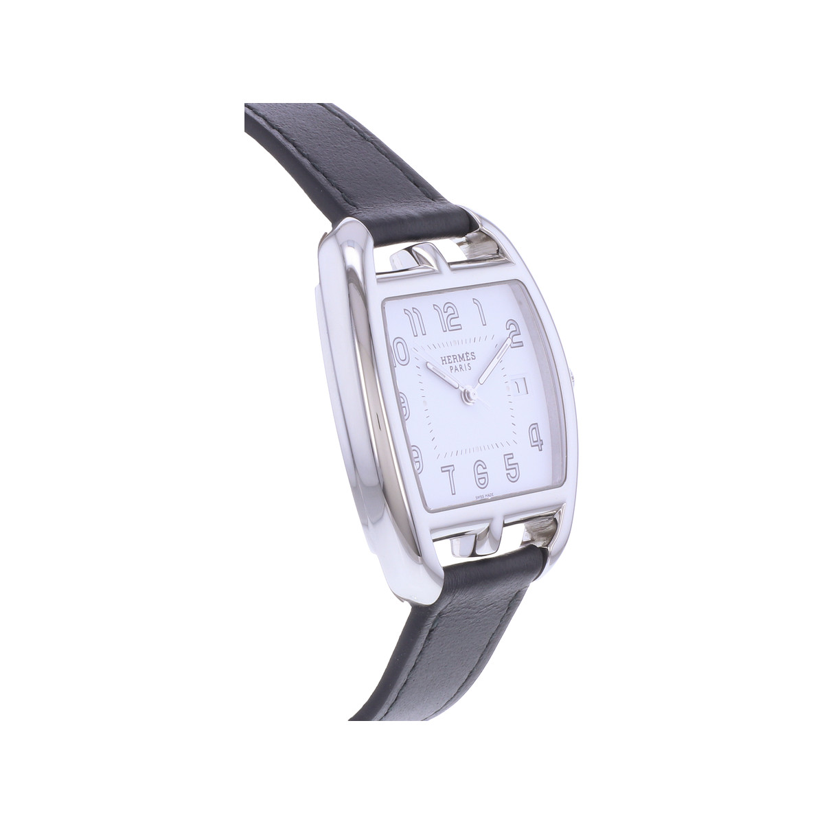 Montre d'occasion HERMES Cape Cod Tonneau mixte quartz bracelet cuir cresus - vue 2