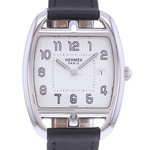 Montre d'occasion HERMES Cape Cod Tonneau mixte quartz bracelet cuir cresus - vue D1