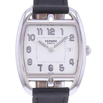 Montre d'occasion HERMES Cape Cod Tonneau mixte quartz bracelet cuir cresus