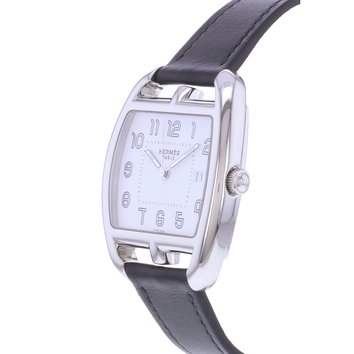 Montre d'occasion HERMES Cape Cod Tonneau mixte quartz bracelet cuir cresus - vue D2