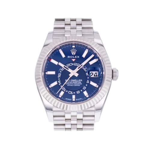 Montre d'occasion ROLEX Sky-Dweller homme mouvement automatique certifié (cosc) bracelet acier