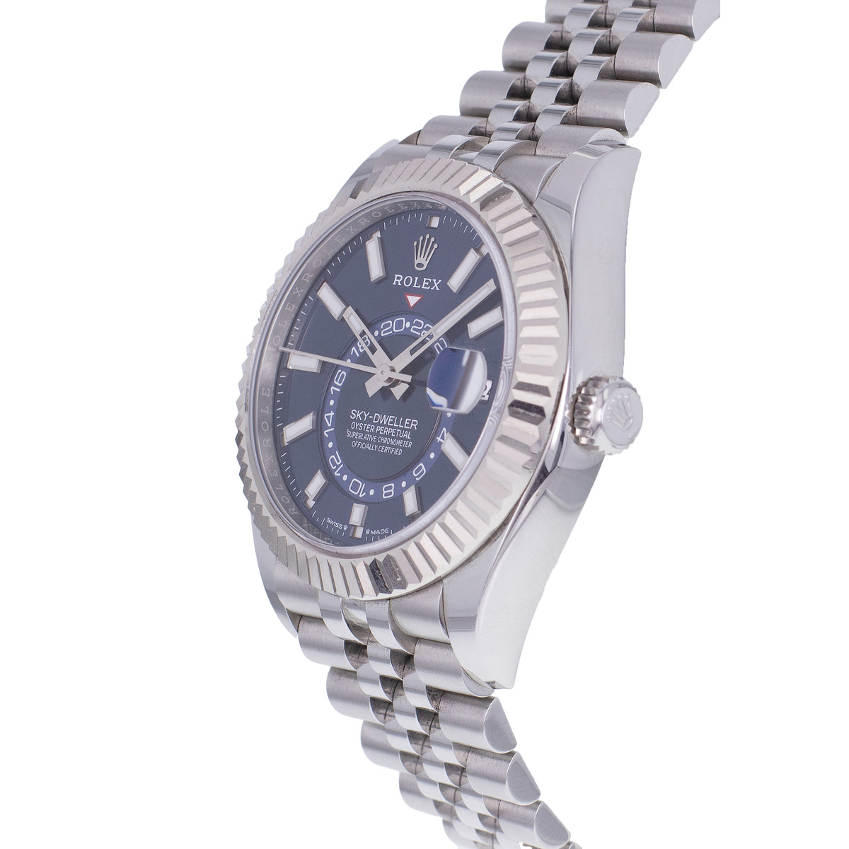 Montre d'occasion ROLEX Sky-Dweller homme mouvement automatique certifié (cosc) bracelet acier - vue D2