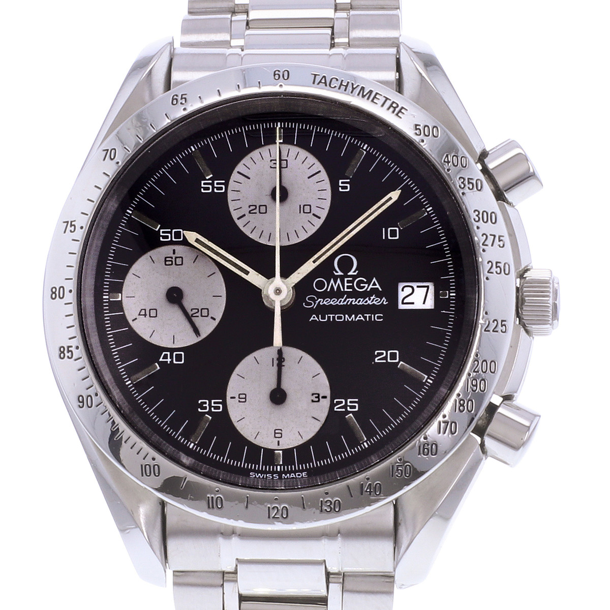 Montre d'occasion OMEGA Speedmaster Date Panda homme automatique bracelet acier - vue D1