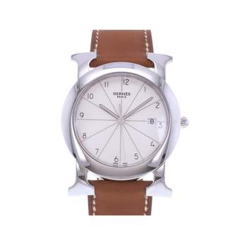 Montre d'occasion HERMES Heure H Ronde mixte quartz bracelet cuir d'origine