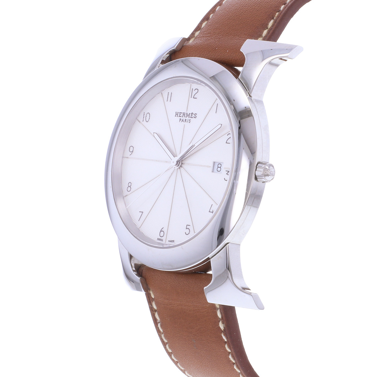 Montre d'occasion HERMES Heure H Ronde mixte quartz bracelet cuir d'origine - vue D2