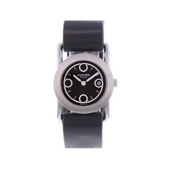 Pre-owned HERMES Barenia Ronde Women's Quartz Watch with Original Leather Strap