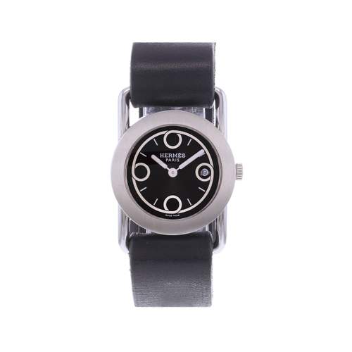 Pre-owned HERMES Barenia Ronde Women's Quartz Watch with Original Leather Strap