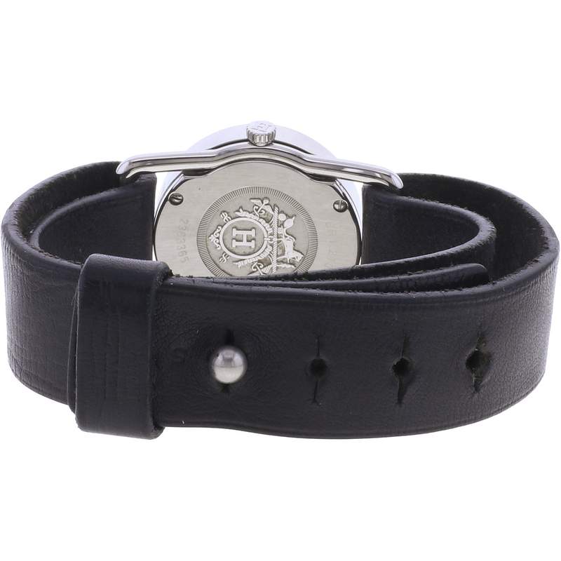 Montre d'occasion HERMES Barenia Ronde femme quartz bracelet cuir d'origine - vue 3