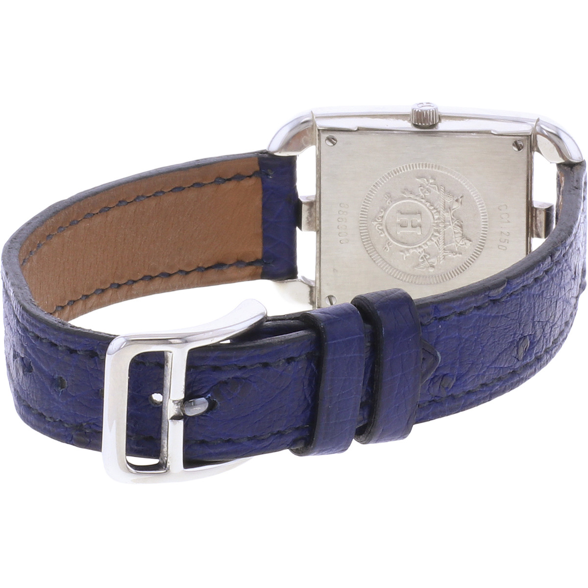 Montre d'occasion HERMES Cape Cod Argent femme quartz bracelet cuir d'origine - vue 3