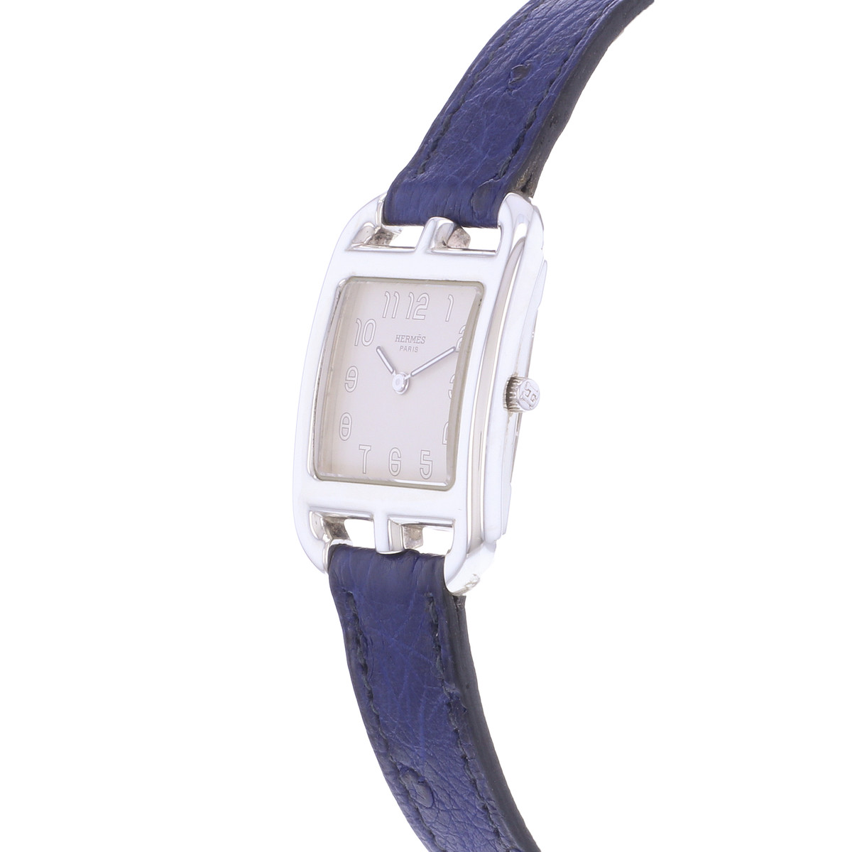 Montre d'occasion HERMES Cape Cod Argent femme quartz bracelet cuir d'origine - vue D2