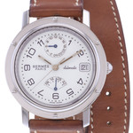 Montre d'occasion HERMES Clipper Chrono homme automatique bracelet cuir d'origine - vue D1