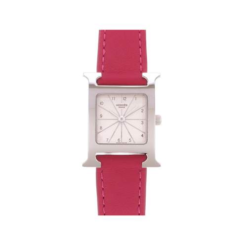 Montre d'occasion HERMES Heure H femme quartz bracelet cuir