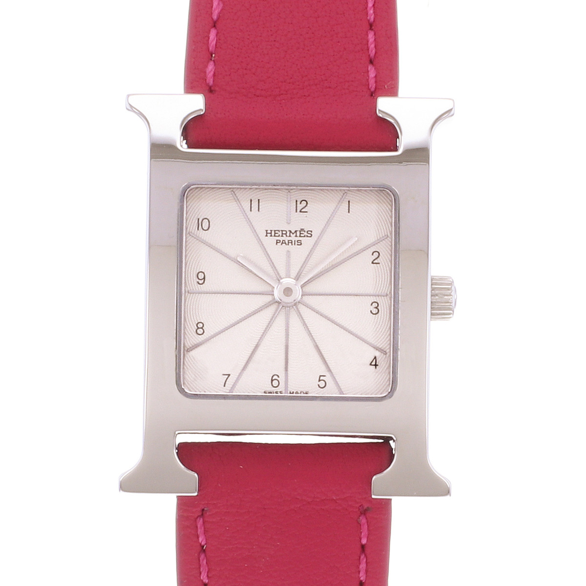 Montre d'occasion HERMES Heure H femme quartz bracelet cuir - vue D1