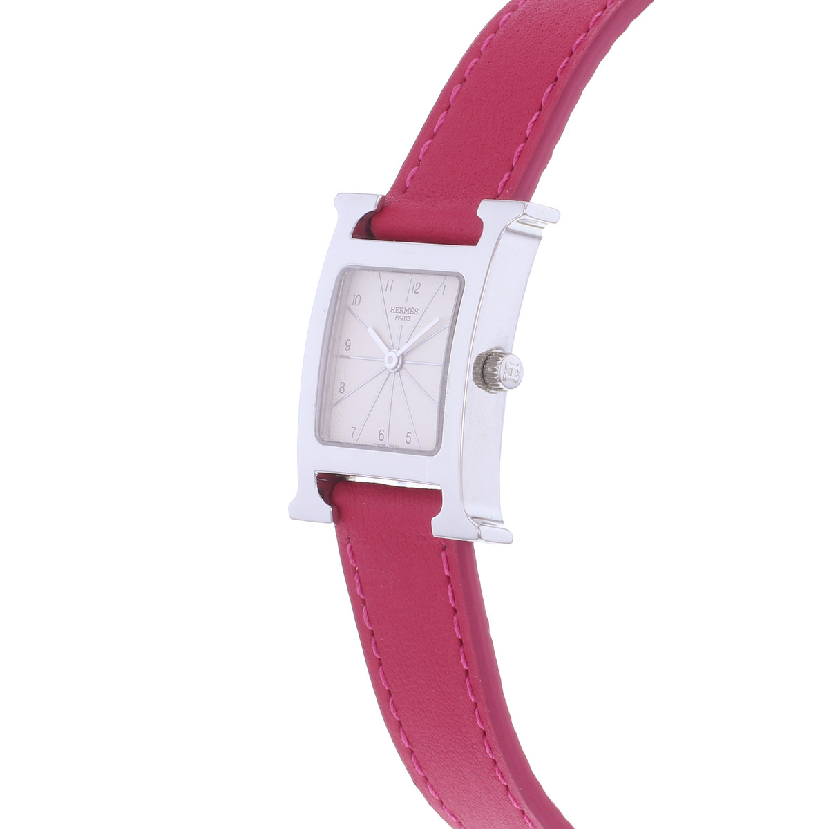 Montre d'occasion HERMES Heure H femme quartz bracelet cuir - vue D2