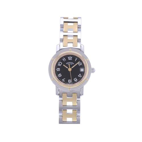 Montre d'occasion HERMES Clipper femme quartz bracelet acier et plaqué or