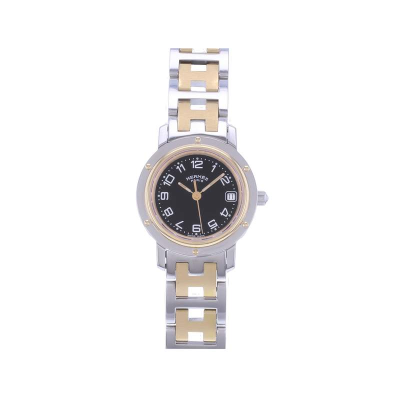 Montre d'occasion HERMES Clipper femme quartz bracelet acier et plaqué or - vue 1