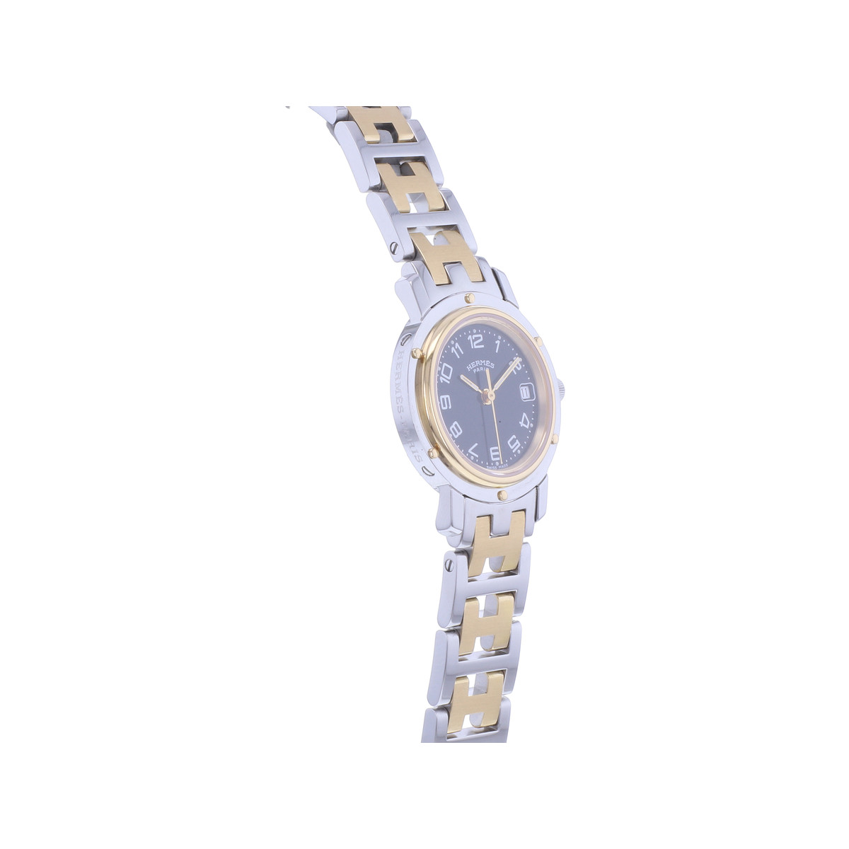 Montre d'occasion HERMES Clipper femme quartz bracelet acier et plaqué or - vue 2