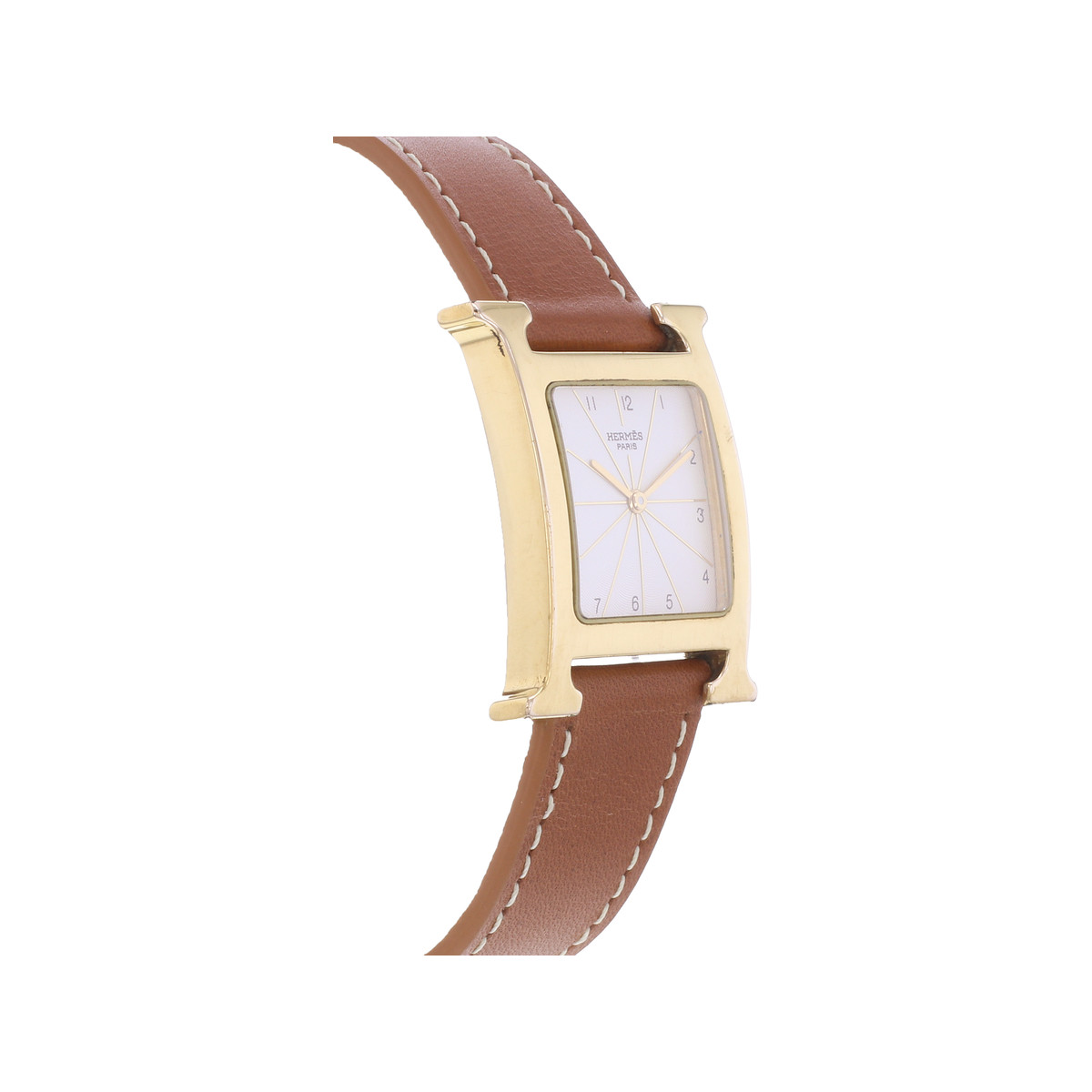 Montre d'occasion HERMES Heure H MM femme quartz bracelet cuir - vue 2
