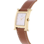 Montre d'occasion HERMES Heure H MM femme quartz bracelet cuir - vue D2
