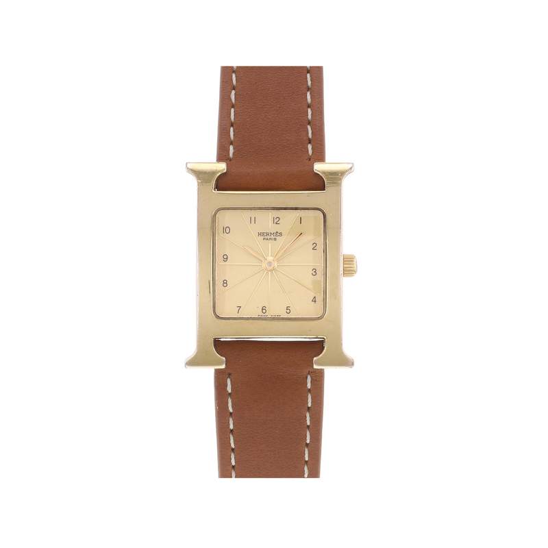 Montre d'occasion HERMES Heure H femme quartz bracelet cuir cresus - vue 1
