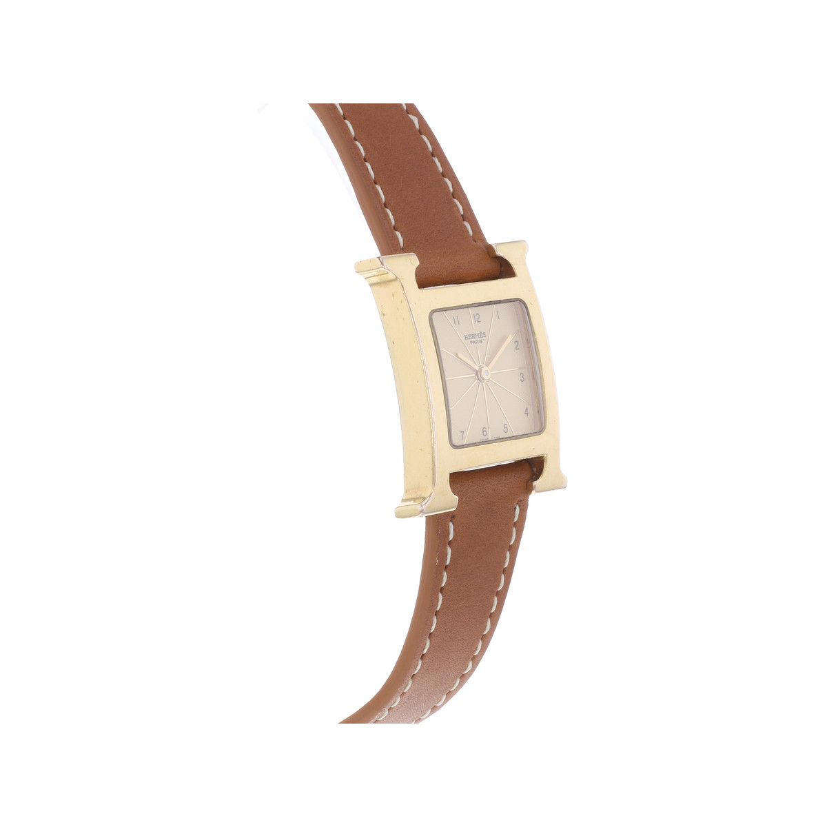 Montre d'occasion HERMES Heure H femme quartz bracelet cuir cresus - vue 2