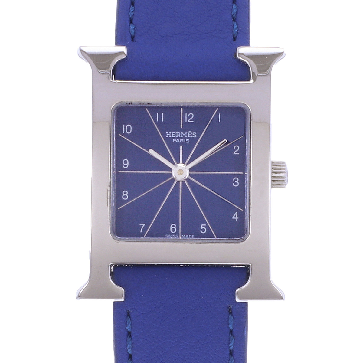 Montre d'occasion HERMES Heure H femme quartz bracelet cuir - vue D1