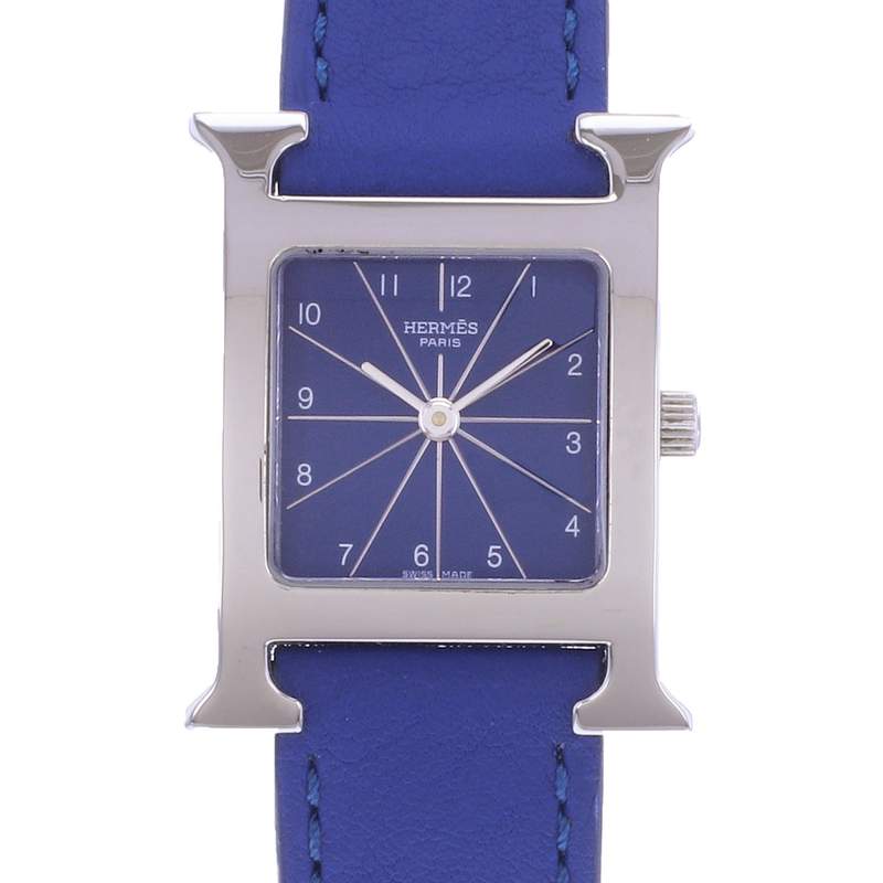 Montre d'occasion HERMES Heure H femme quartz bracelet cuir - vue D1
