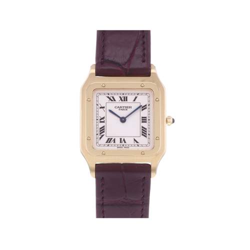 Tweedehands horloge CARTIER Santos Dumont Collection Privée, uniseks, mechanisch, met cresus-leren band