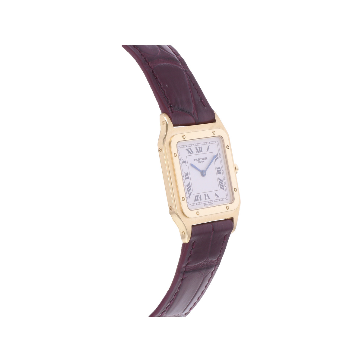 Montre d'occasion CARTIER Santos Dumont Collection Privée mixte mécanique bracelet cuir cresus - vue 2