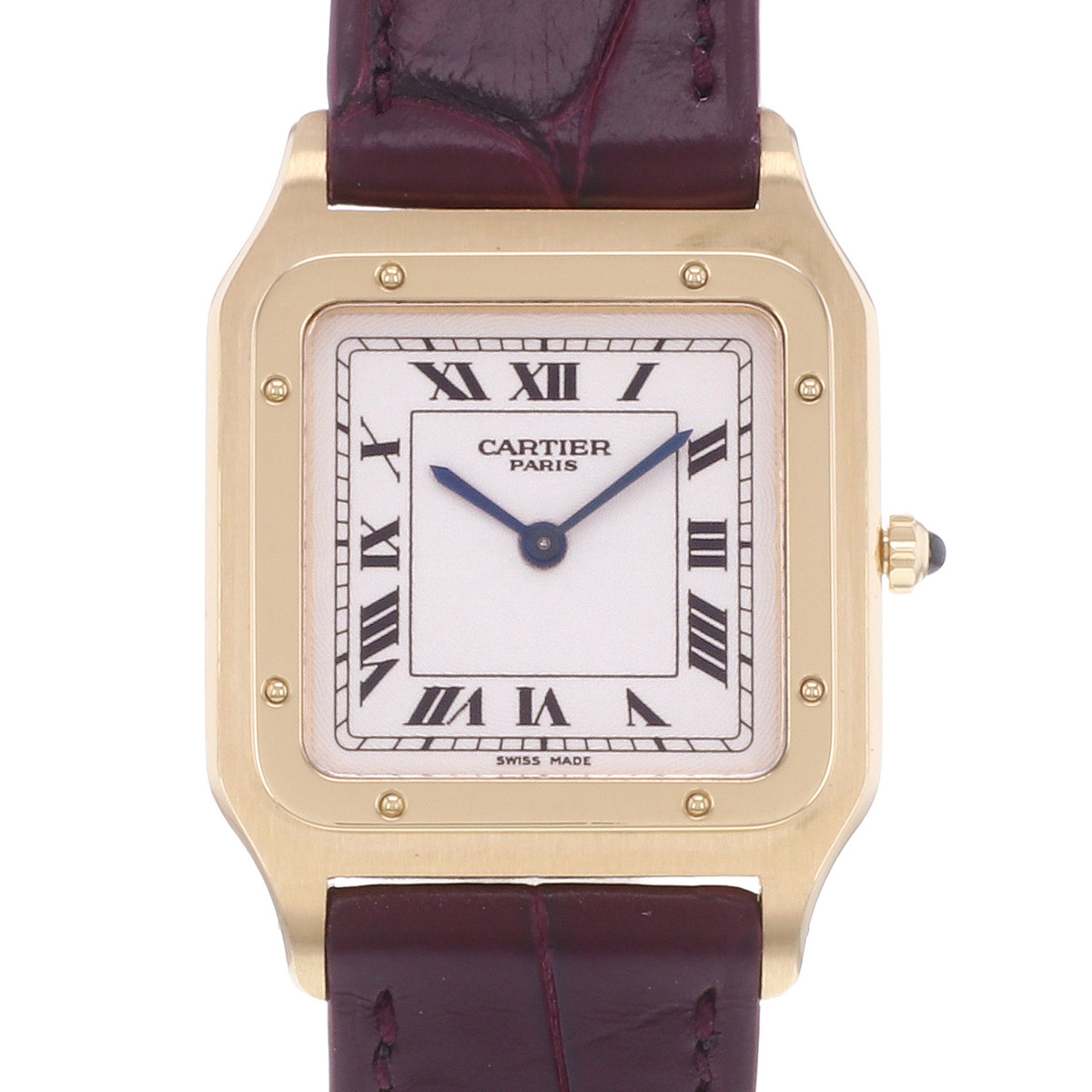 Montre d'occasion CARTIER Santos Dumont Collection Privée mixte mécanique bracelet cuir cresus - vue D1