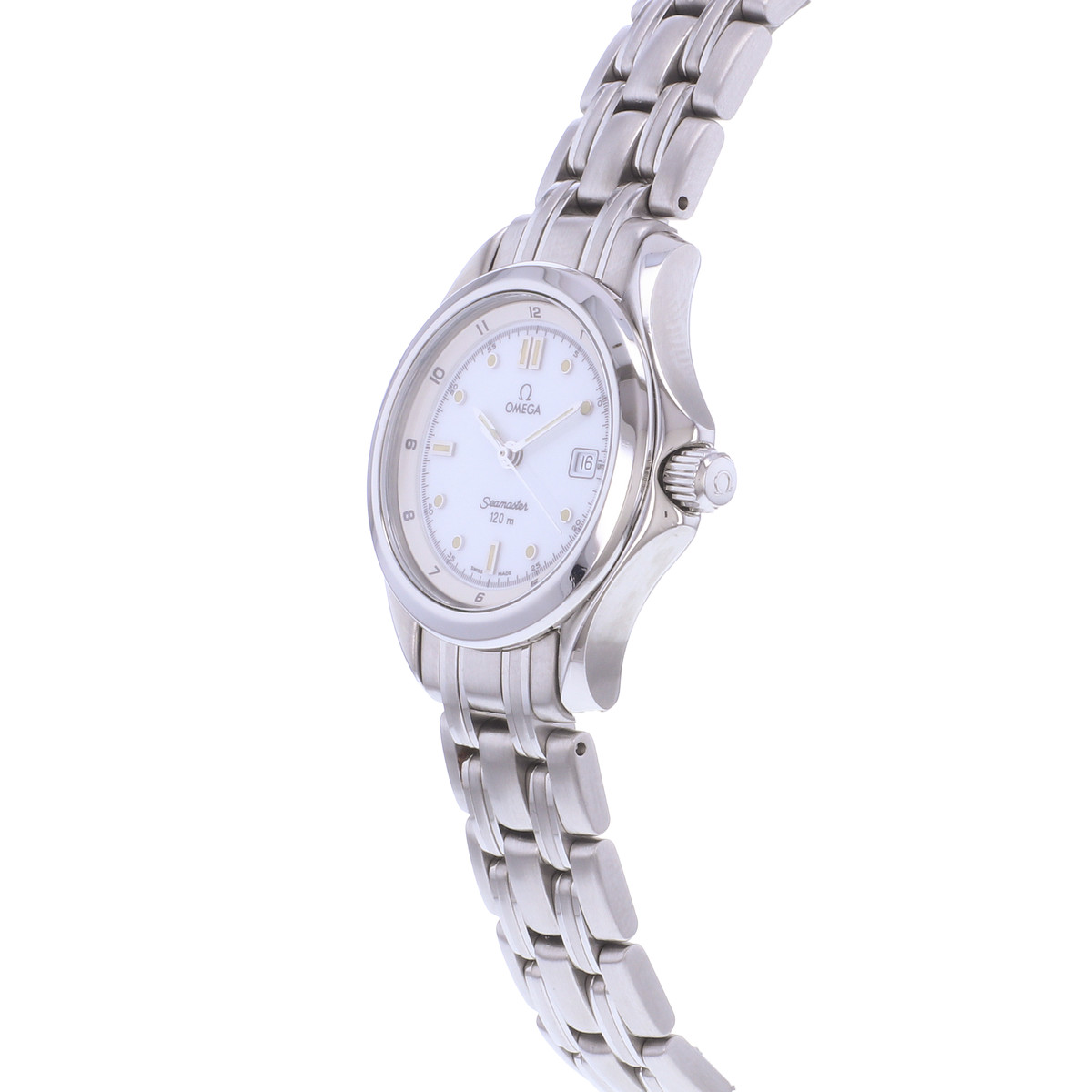 Montre d'occasion OMEGA Seamaster 120 29mm femme quartz bracelet acier - vue D2