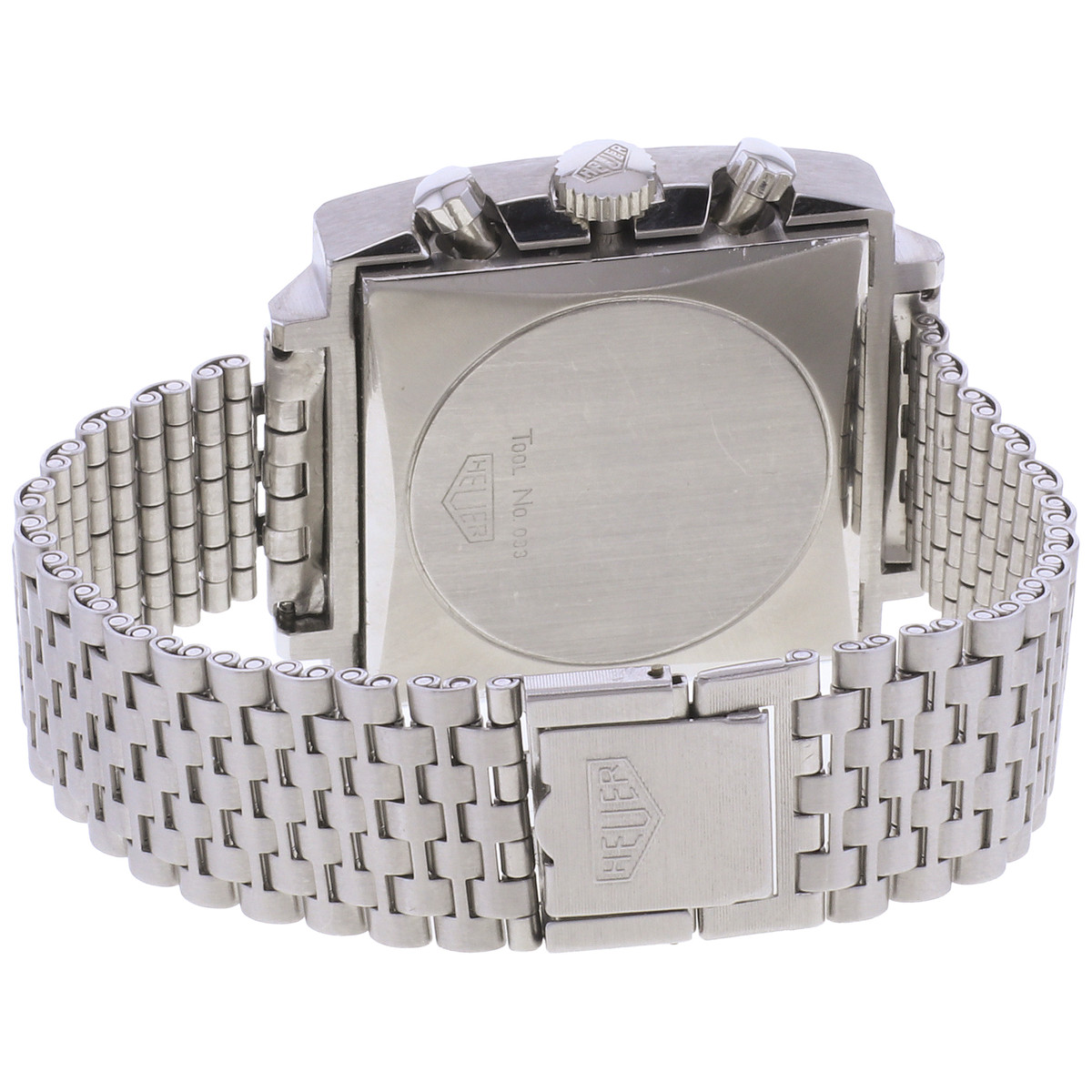 Montre d'occasion HEUER Monaco Chronographe Vintage homme mécanique bracelet acier - vue 3