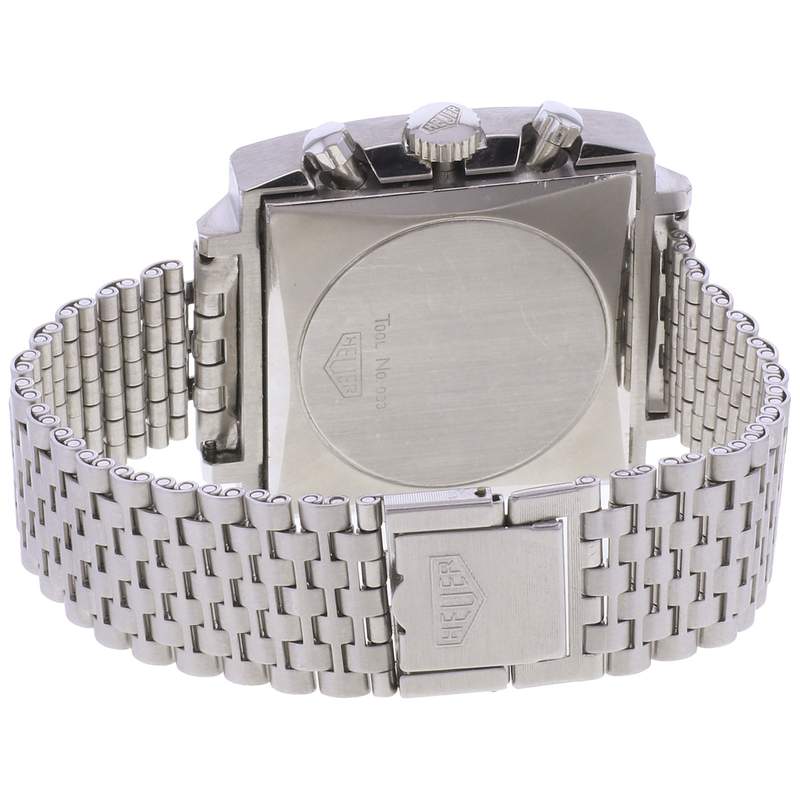 Montre d'occasion HEUER Monaco Chronographe Vintage homme mécanique bracelet acier - vue 3
