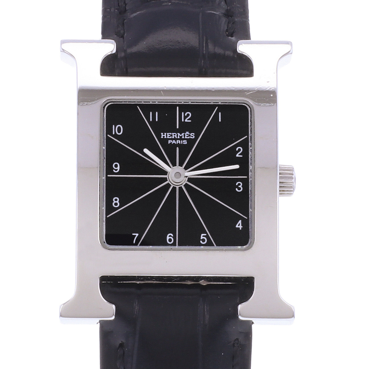 Montre d'occasion HERMES Heure H femme quartz bracelet cuir - vue D1