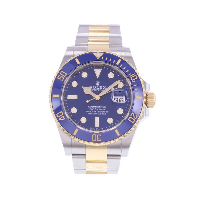 Montre d'occasion ROLEX Submariner Date homme mouvement automatique certifié (cosc) bracelet or jaune 750/000 et acier - vue 1