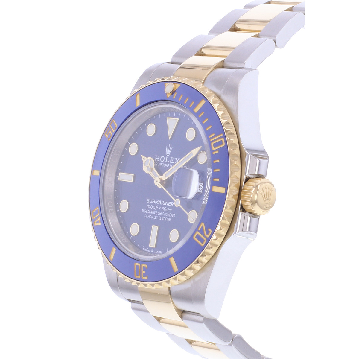 Montre d'occasion ROLEX Submariner Date homme mouvement automatique certifié (cosc) bracelet or jaune 750/000 et acier - vue D2