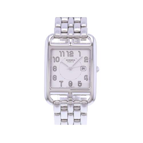 Montre d'occasion HERMES Cape Cod GM femme quartz bracelet acier