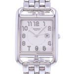 Montre d'occasion HERMES Cape Cod GM femme quartz bracelet acier - vue D1