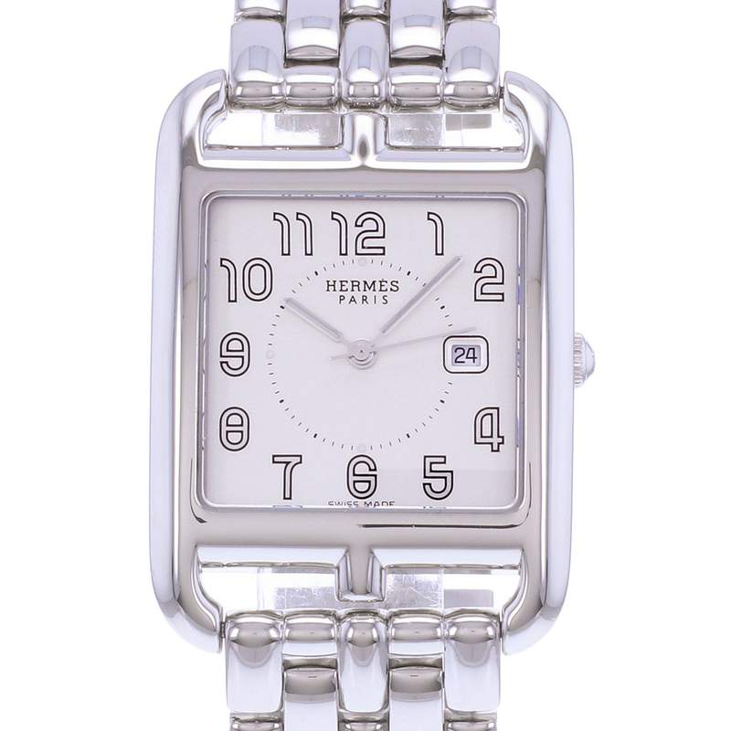 Montre d'occasion HERMES Cape Cod GM femme quartz bracelet acier - vue D1