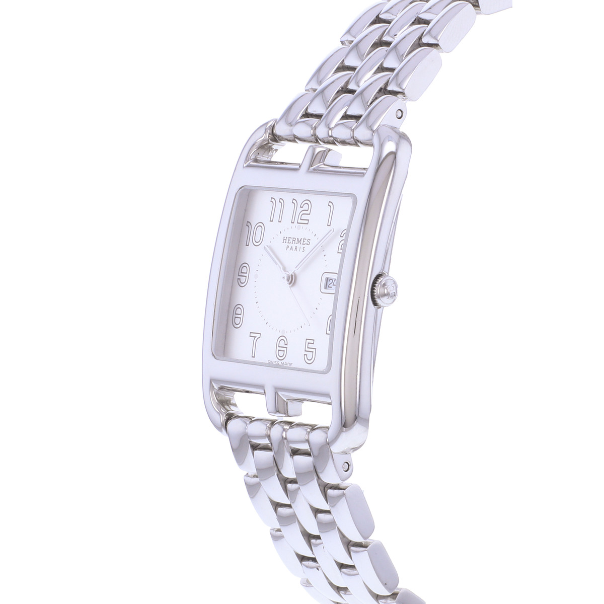 Montre d'occasion HERMES Cape Cod GM femme quartz bracelet acier - vue D2
