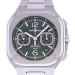 Montre d'occasion BELL & ROSS BR-05 Chrono Green Steel homme automatique bracelet acier - vue D1