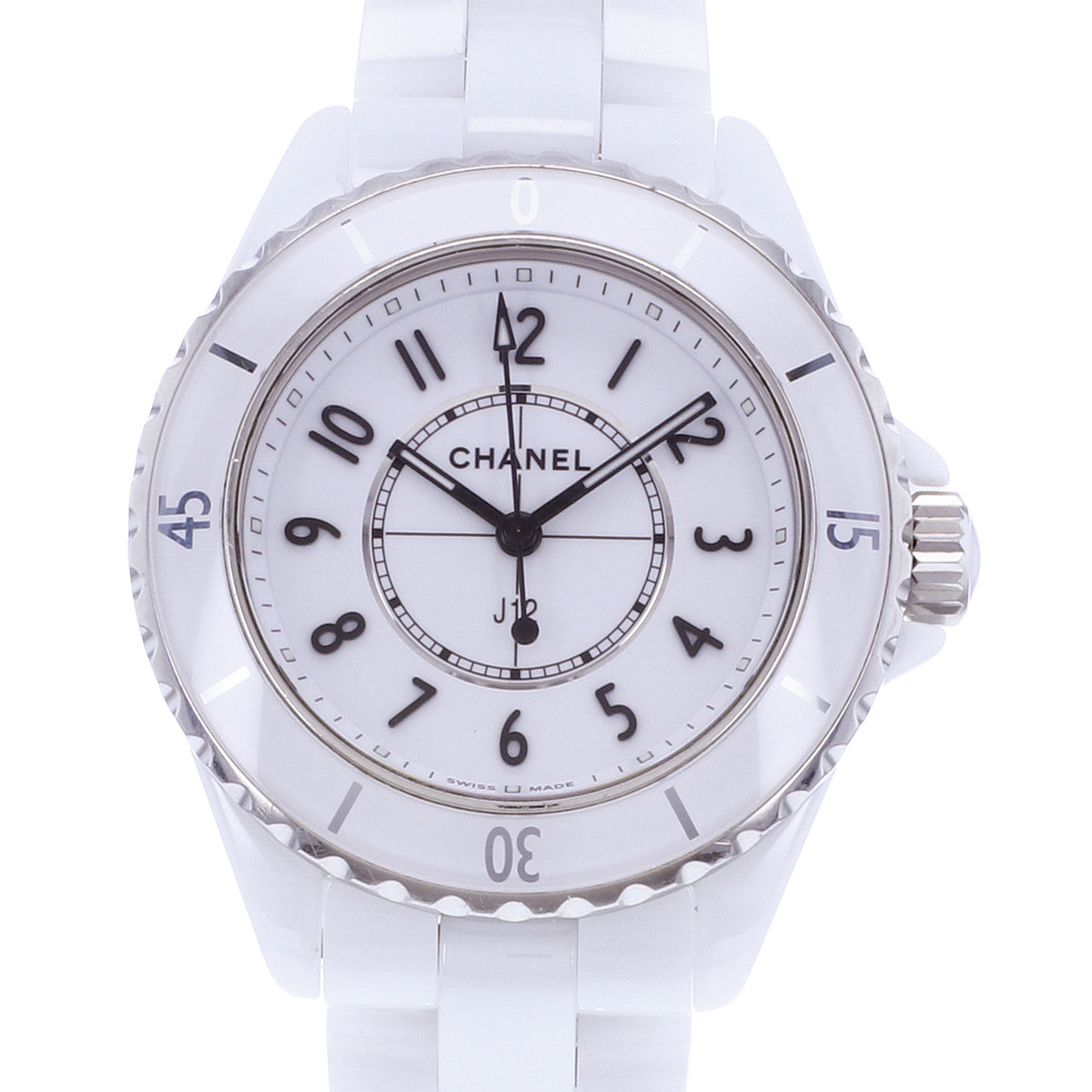 Montre d'occasion CHANEL J12 33 mm femme quartz bracelet céramique - vue D1