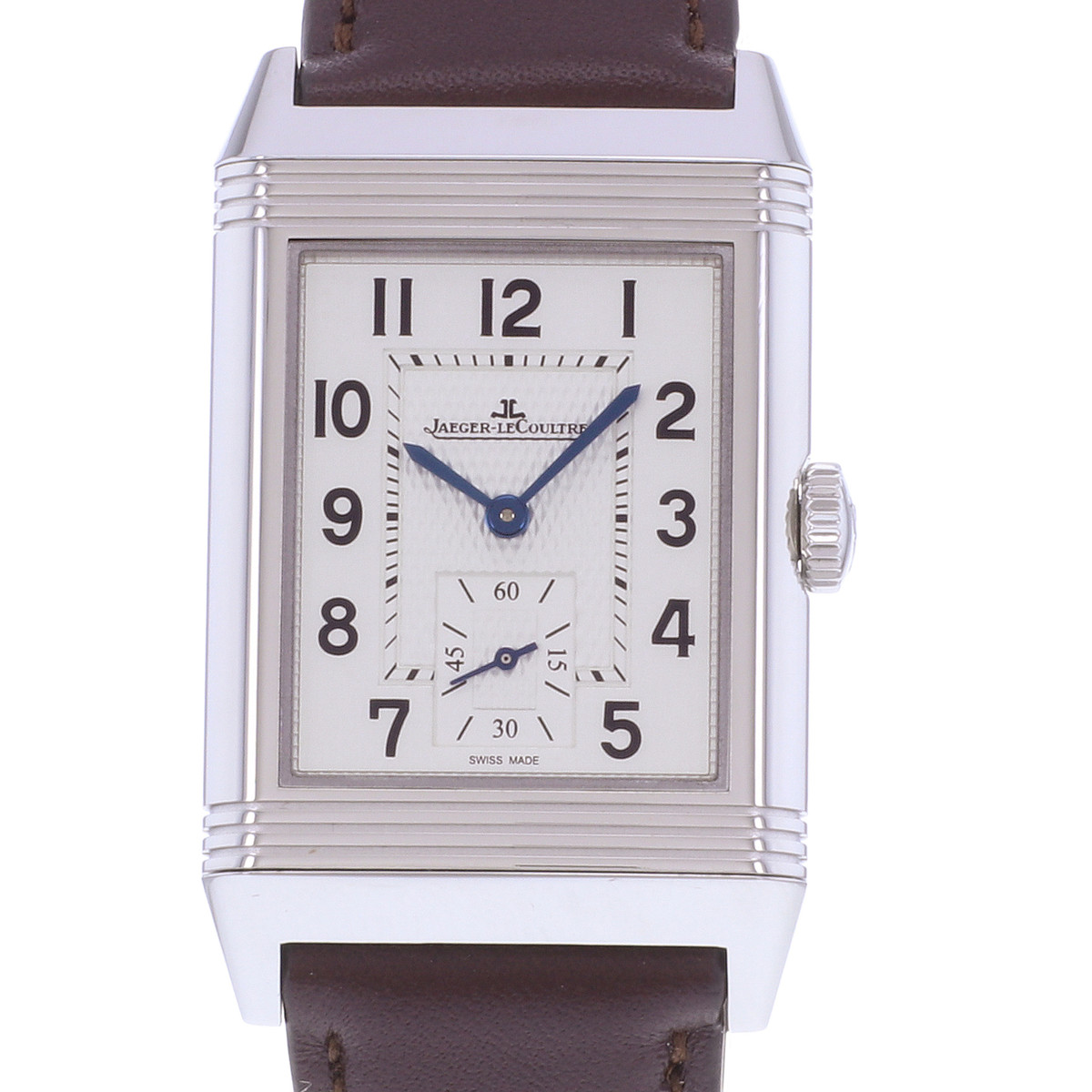 Montre d'occasion JAEGER LECOULTRE Reverso Classique Small Second homme mécanique bracelet cuir cresus - vue D1