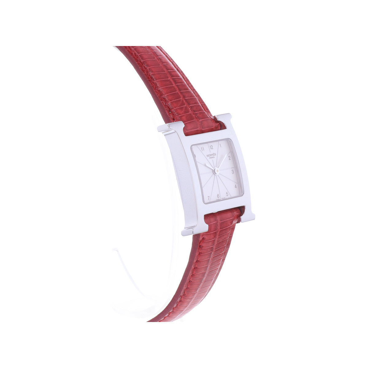Montre d'occasion HERMES Heure H femme quartz bracelet cuir cresus - vue 2