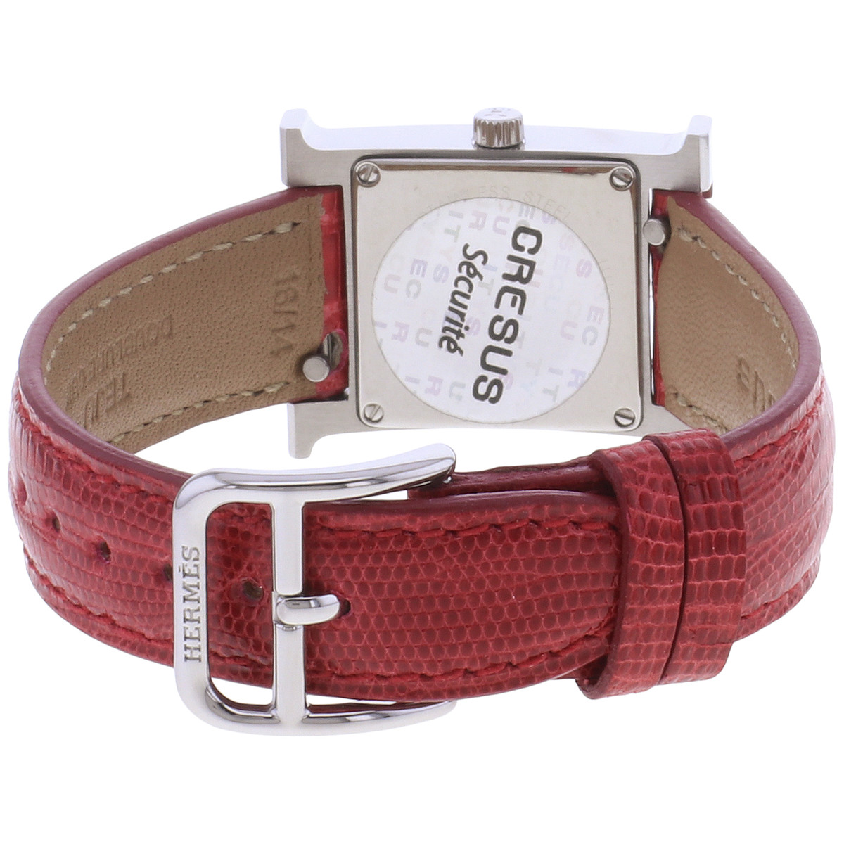Montre d'occasion HERMES Heure H femme quartz bracelet cuir cresus - vue 3