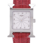 Montre d'occasion HERMES Heure H femme quartz bracelet cuir cresus - vue D1